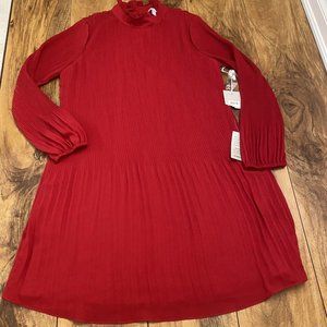 Chelsea 28 Red All Over Pleated Dress Size M NWT
